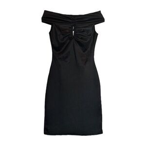 LF Love Satin Sweetheart Keyhole Black Bodycon LBD dress Size XS NWT